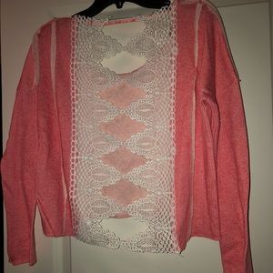 Pink shirt with open back